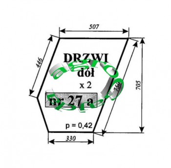 SZYBA DRZWI DOLNA C-385 ; NR-27