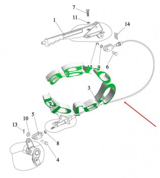 LINKA HAMULCA R�CZNEGO FARMER 8248F-3508150-02