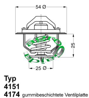 TERMOSTAT 54 mm , 82 C , WA4174.82D  WAHLER