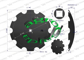 TALERZ ZBATY BRONY TALERZOWEJ 660 mm Z-10 35X35