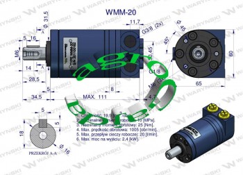 SILNIK HYDRAULICZNY ORBITALNY WMM 20 CM3/OBR 