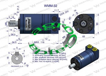SILNIK HYDRAULICZNY ORBITALNY WMM 32 CM3/OBR 