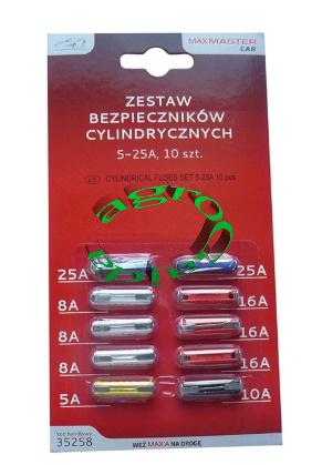 KOMPLET BEZPIECZNIKW CYLINDRYCZNYCH 01137  