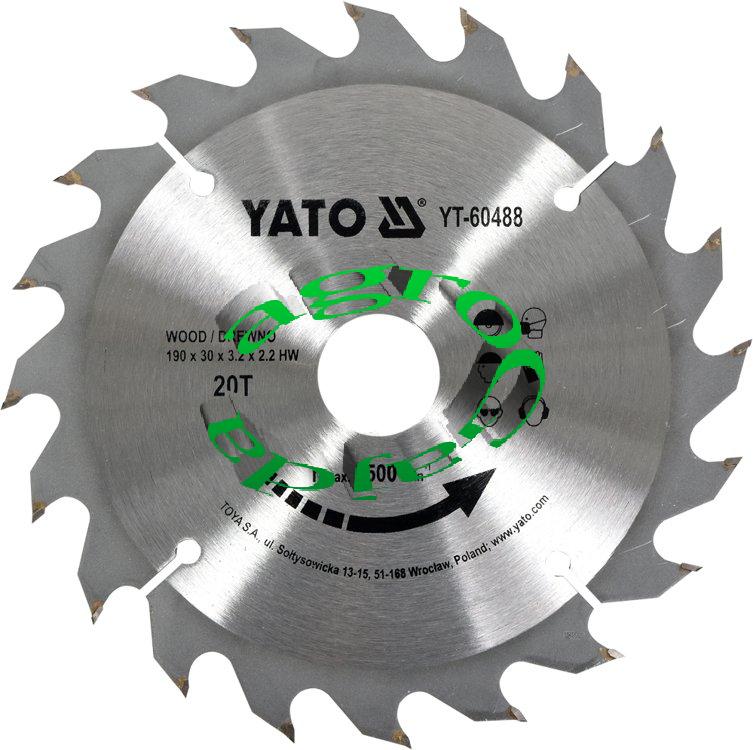 TARCZA WIDIOWA DO DREWNA 190X20TX30 mm YT-60488