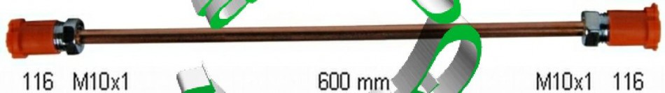 PRZEWD HAMULCOWY 600 mm  , 2X M10X1