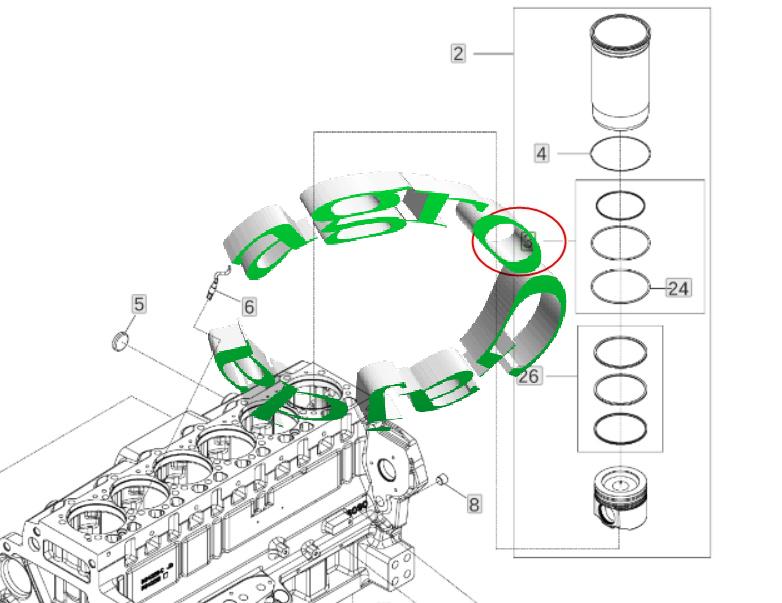 ZESTAW USZCZELNIE TULEI JOHN DEERE RE541037  OEM