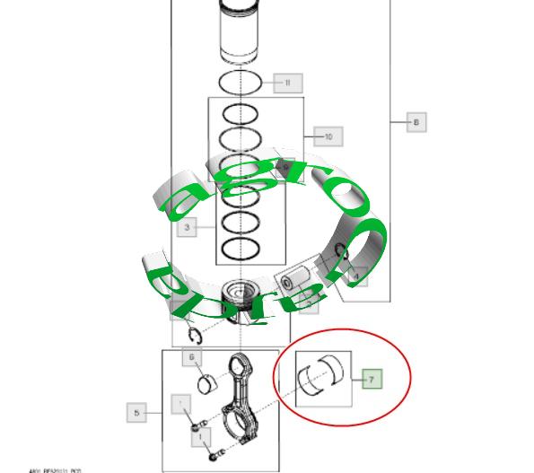 KOMPLET PANEWEK KORBOWODOWYCH JOHN DEERE N000