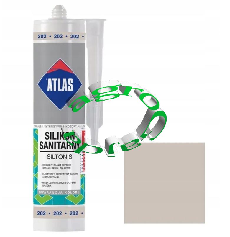 SILIKON SANITARNY SZARY  202  280 ml  ATLAS 