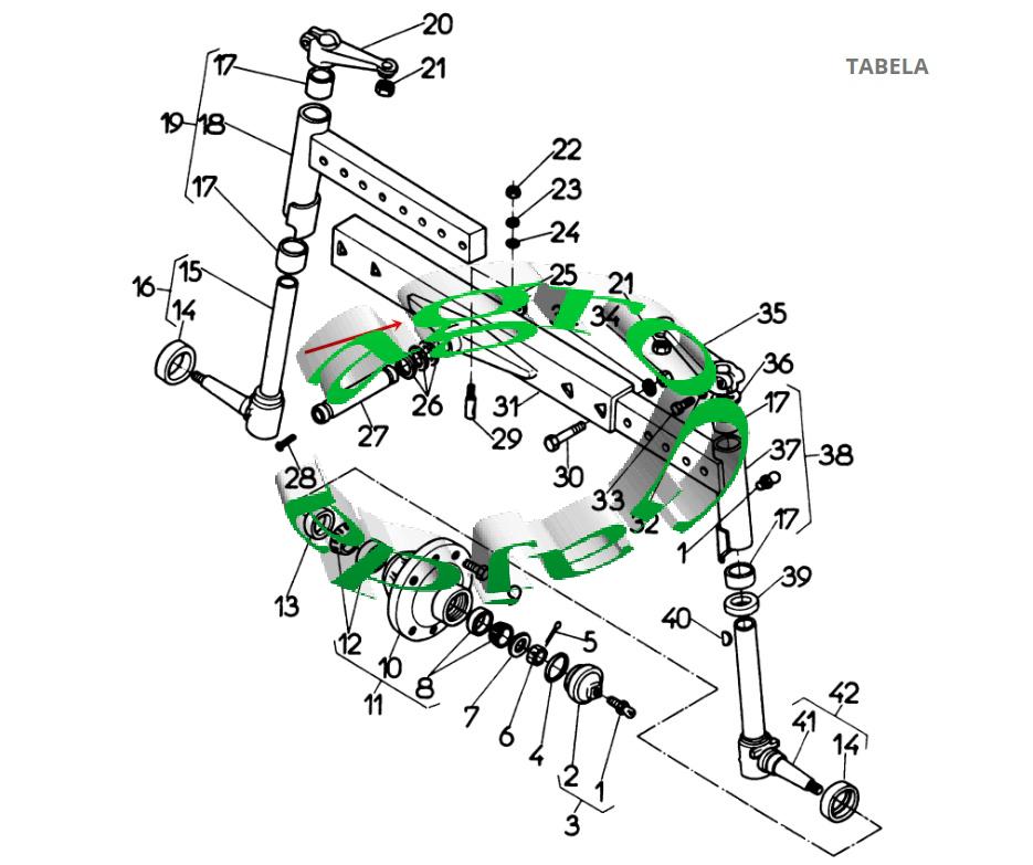 BELKA OSI PRZEDNIEJ URSUS 3512 7001792M91