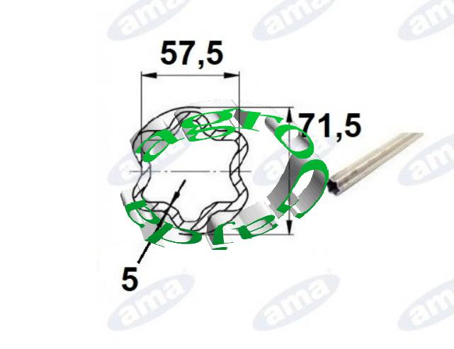 RURA ZEWNTRZNA 1 METR GWIAZDA 57,5X71,5X5 mm