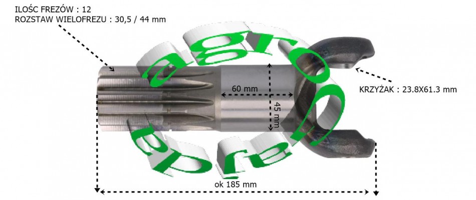 PӣO KRTKA CARRARO Z-12 , 23.8X61,3 mm 40870