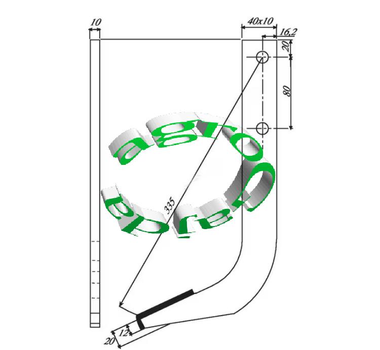 HAK DO FREZARKI SPAWANY 40X10 mm , 335 mm RRT1898