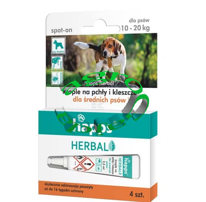 HERBAL - KROPLE NA PCHŁY I KLESZCZE 10-20 kg.