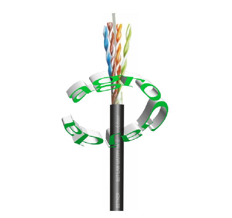 KABEL LAN UTP KAT.6 DRUT �ELOWANY - ZIEMNY  BITNER