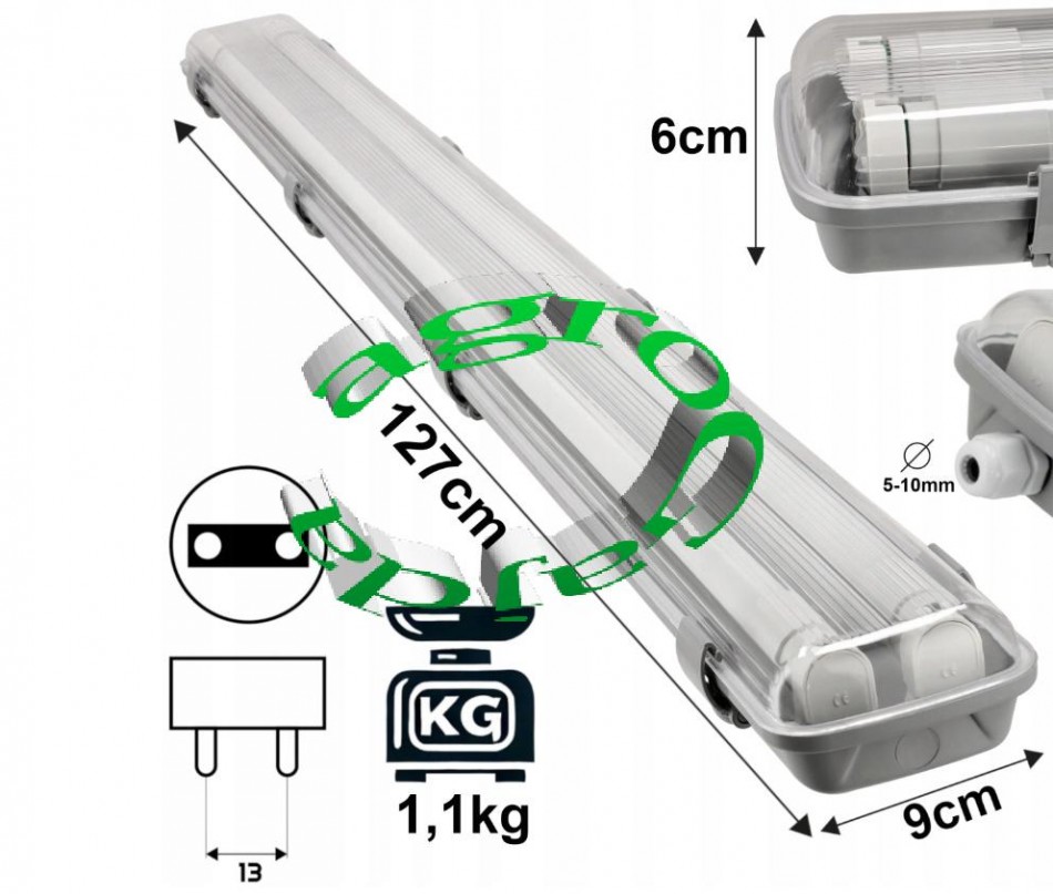 OPRAWA HERMETYCZNA 120 cm + �WIETL�WKI TUBY LED