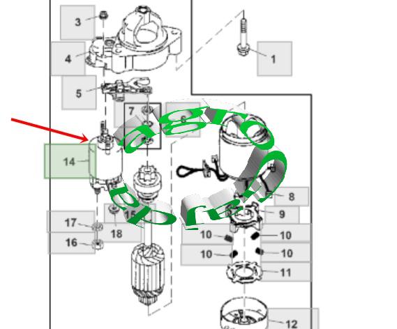 WY��CZNIK ROZRUSZNIKA JOHN DEERE MIA11504