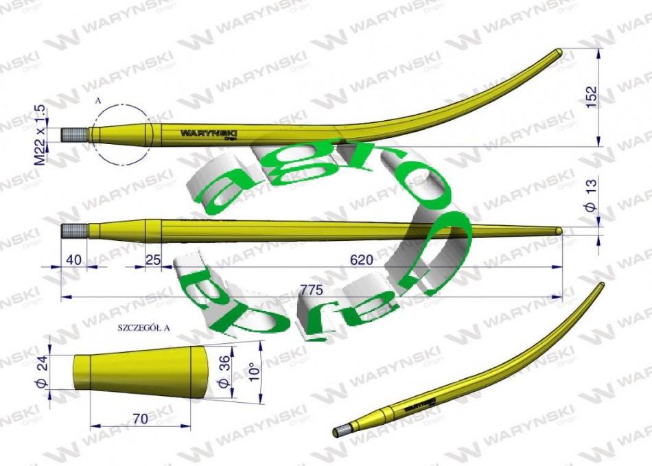 Z�B �ADOWACZA WYGI�TY 780 mm  WARY�SKI